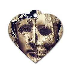 Creepy Photo Collage Artwork Dog Tag Heart (one Side) by dflcprintsclothing