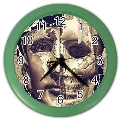 Creepy Photo Collage Artwork Color Wall Clock by dflcprintsclothing