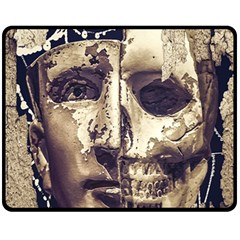 Creepy Photo Collage Artwork Fleece Blanket (medium) 