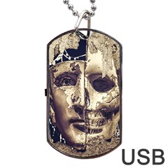 Creepy Photo Collage Artwork Dog Tag Usb Flash (two Sides) by dflcprintsclothing