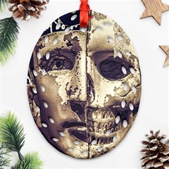 Creepy Photo Collage Artwork Ornament (oval Filigree) by dflcprintsclothing