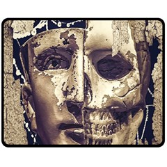 Creepy Photo Collage Artwork Double Sided Fleece Blanket (medium)  by dflcprintsclothing