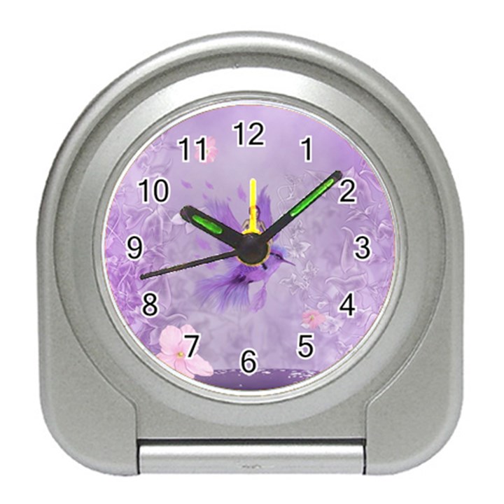 Fairy With Fantasy Bird Travel Alarm Clock