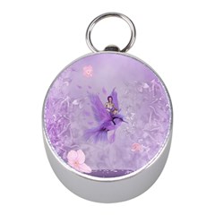 Fairy With Fantasy Bird Mini Silver Compasses by FantasyWorld7