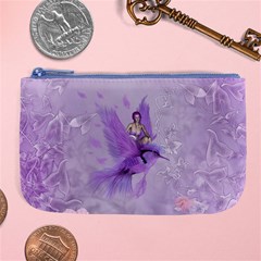 Fairy With Fantasy Bird Large Coin Purse by FantasyWorld7