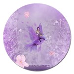 Fairy With Fantasy Bird Magnet 5  (Round) Front