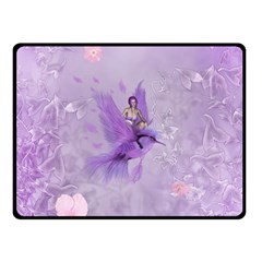 Fairy With Fantasy Bird Double Sided Fleece Blanket (small)  by FantasyWorld7