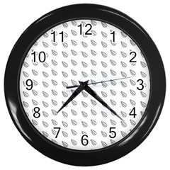 Leaves Plot Background Wall Clock (black) by Mariart