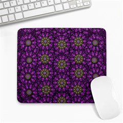 Ornate Heavy Metal Stars In Decorative Bloom Large Mousepads by pepitasart