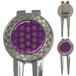 Ornate Heavy Metal Stars In Decorative Bloom 3-in-1 Golf Divots Front