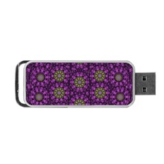 Ornate Heavy Metal Stars In Decorative Bloom Portable Usb Flash (one Side) by pepitasart