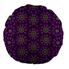 Ornate Heavy Metal Stars In Decorative Bloom Large 18  Premium Round Cushions by pepitasart