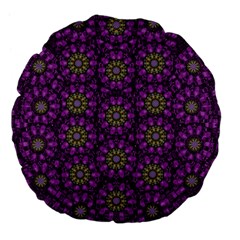 Ornate Heavy Metal Stars In Decorative Bloom Large 18  Premium Flano Round Cushions by pepitasart