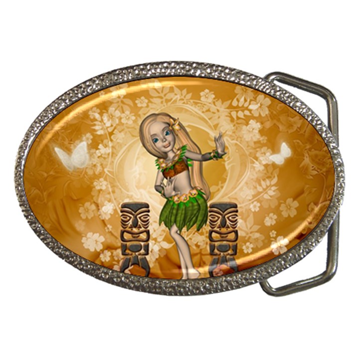 Cute Littel Island Girl Belt Buckles