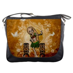 Cute Littel Island Girl Messenger Bag by FantasyWorld7