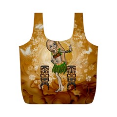 Cute Littel Island Girl Full Print Recycle Bag (m) by FantasyWorld7