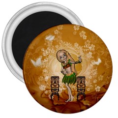 Cute Littel Island Girl 3  Magnets by FantasyWorld7