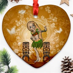 Cute Littel Island Girl Ornament (heart) by FantasyWorld7