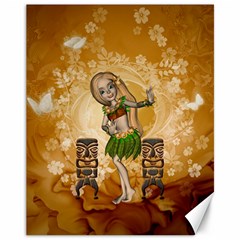 Cute Littel Island Girl Canvas 11  X 14  by FantasyWorld7