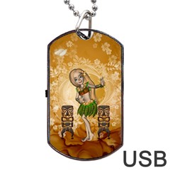 Cute Littel Island Girl Dog Tag Usb Flash (two Sides) by FantasyWorld7