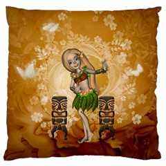 Cute Littel Island Girl Large Cushion Case (one Side) by FantasyWorld7