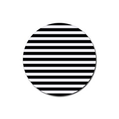 Black Stripes Rubber Coaster (round)  by snowwhitegirl