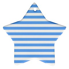 Blue Stripes Ornament (star) by snowwhitegirl