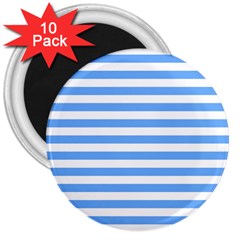 Blue Stripes 3  Magnets (10 Pack)  by snowwhitegirl