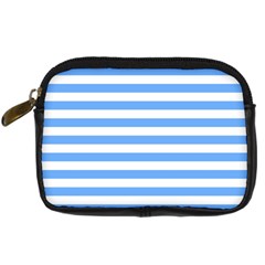 Blue Stripes Digital Camera Leather Case by snowwhitegirl