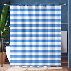 Blue Stripes Shower Curtain 60  X 72  (medium)  by snowwhitegirl