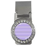 Lilac Purple Stripes Money Clips (CZ)  Front