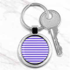 Lilac Purple Stripes Key Chains (round)  by snowwhitegirl