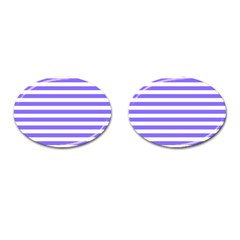 Lilac Purple Stripes Cufflinks (oval) by snowwhitegirl