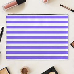 Lilac Purple Stripes Cosmetic Bag (xl) by snowwhitegirl