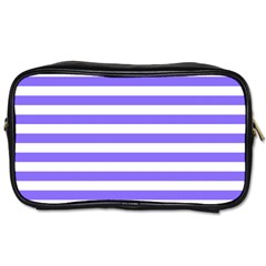 Lilac Purple Stripes Toiletries Bag (one Side) by snowwhitegirl