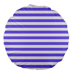 Lilac Purple Stripes Large 18  Premium Round Cushions by snowwhitegirl