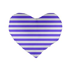 Lilac Purple Stripes Standard 16  Premium Heart Shape Cushions by snowwhitegirl