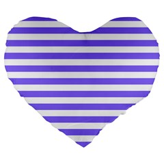 Lilac Purple Stripes Large 19  Premium Heart Shape Cushions by snowwhitegirl