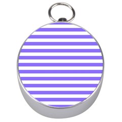 Lilac Purple Stripes Silver Compasses by snowwhitegirl