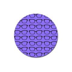 Nerdy Glasses Purple Magnet 3  (round) by snowwhitegirl