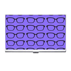 Nerdy Glasses Purple Business Card Holder by snowwhitegirl