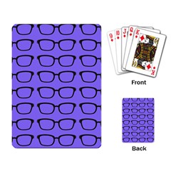 Nerdy Glasses Purple Playing Cards Single Design by snowwhitegirl