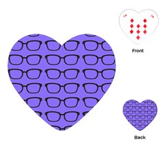 Nerdy Glasses Purple Playing Cards (heart) by snowwhitegirl