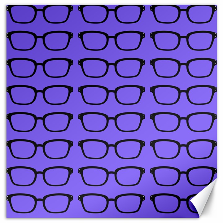 Nerdy Glasses Purple Canvas 12  x 12 