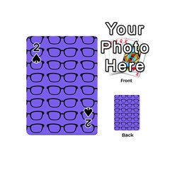 Nerdy Glasses Purple Playing Cards 54 (mini) by snowwhitegirl