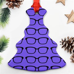 Nerdy Glasses Purple Christmas Tree Ornament (two Sides) by snowwhitegirl