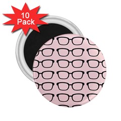 Nerdy Glasses Pink 2 25  Magnets (10 Pack)  by snowwhitegirl