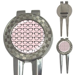 Nerdy Glasses Pink 3-in-1 Golf Divots by snowwhitegirl