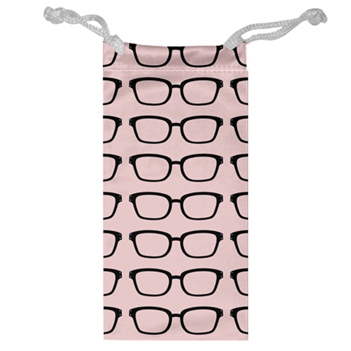 Nerdy Glasses Pink Jewelry Bag