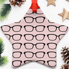 Nerdy Glasses Pink Star Ornament (two Sides) by snowwhitegirl